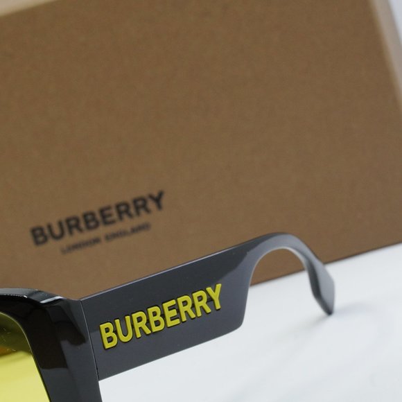 FINAL PRICE BURBERRY BE4401U 300185 BLACK YELLOW SUNGLASSES - Picture 3 of 9